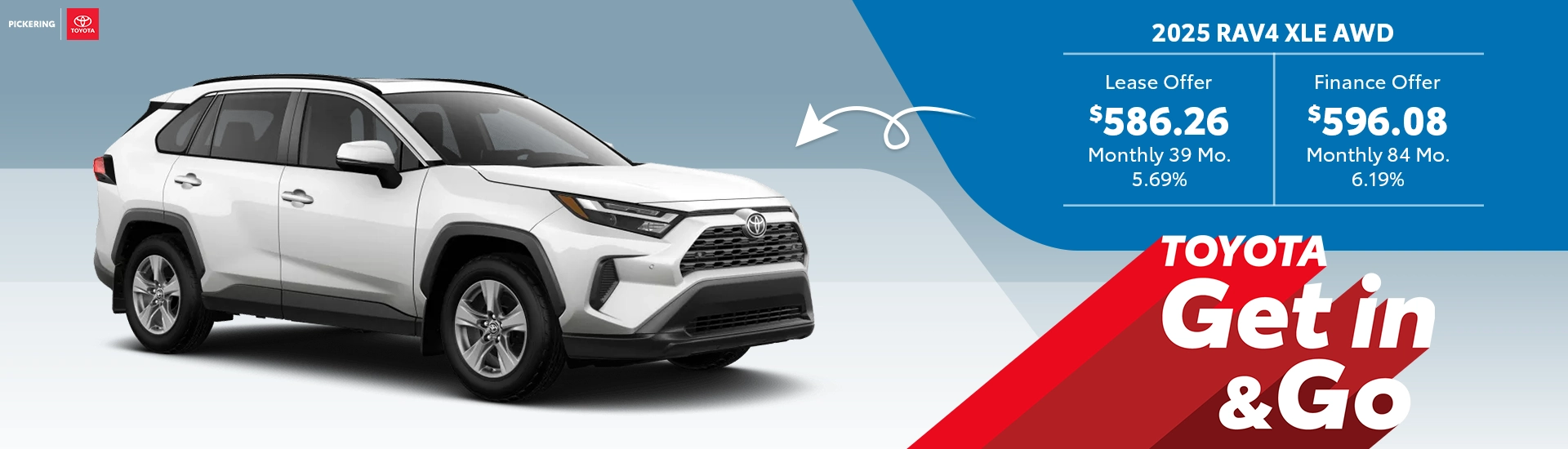 Get in & Go 2025 Toyota RAV4 XLE AWD Deals @ Pickering Toyota