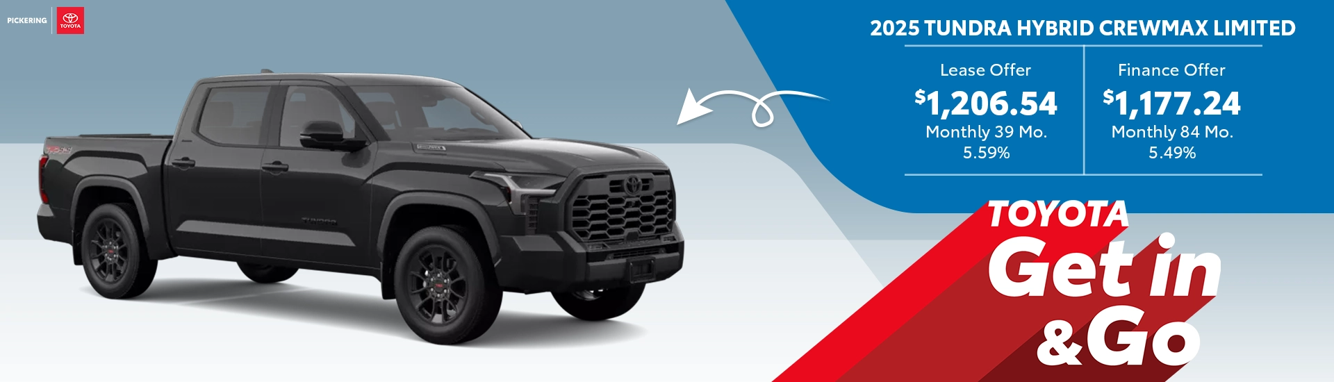 Get in & Go 2025 Toyota Tundra Hybrid CrewMax Limited Deals @ Pickering Toyota