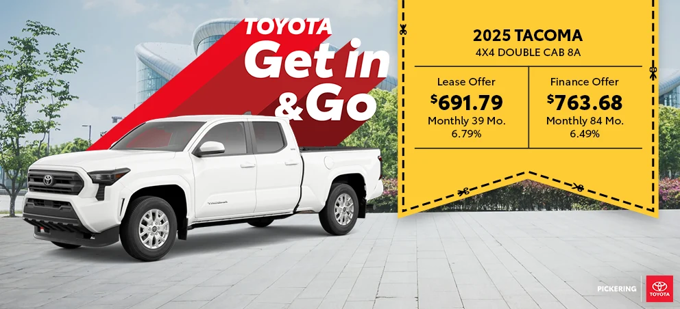 Get in & Go Event 2025 Toyota Tacoma 4X4 Double Cab 8A - SR5 (6-ft Bed) @ Pickering Toyota